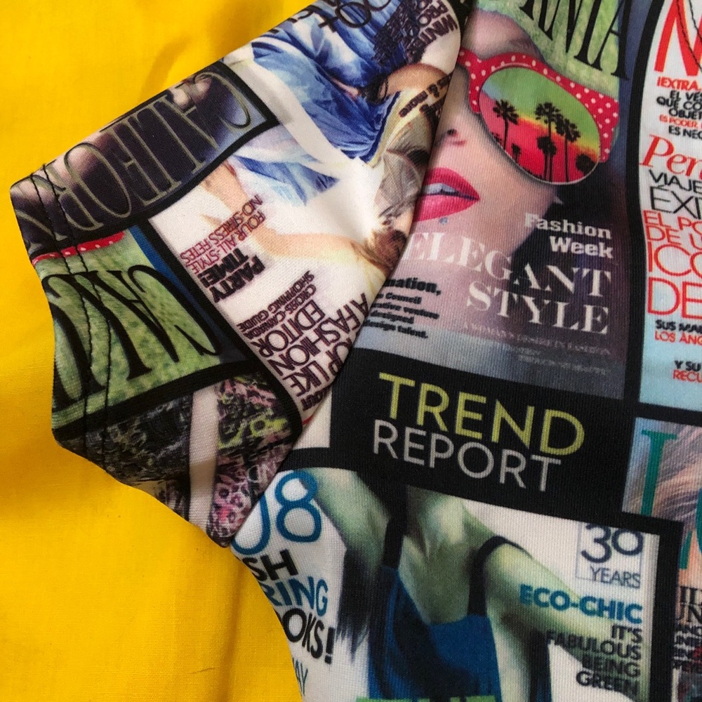 2-piece top and mini skirt cool with magazine covers - Picture 6 of 9